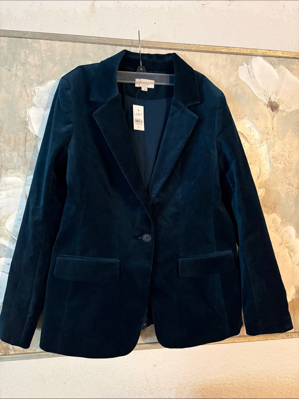 LOFT Velvet Single-Button Blazer in Deep Teal